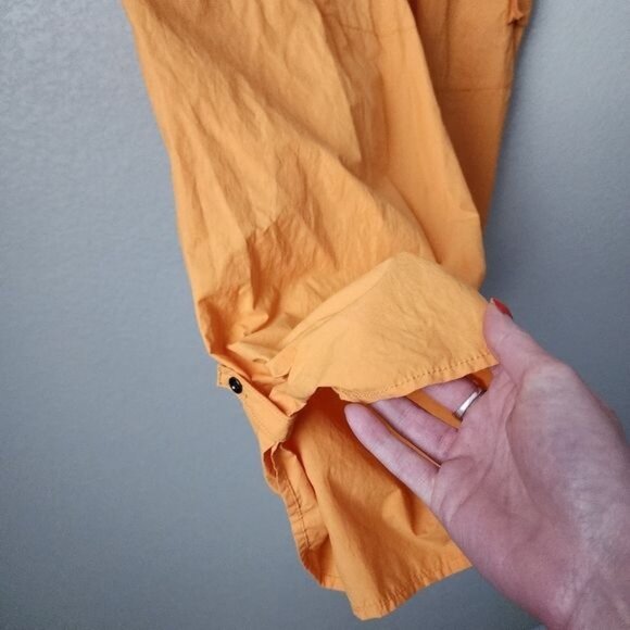 FREE PEOPLE Hallie Nylon Pants Cargo Oversized wide leg pants in orange size XS - Picture 12 of 12
